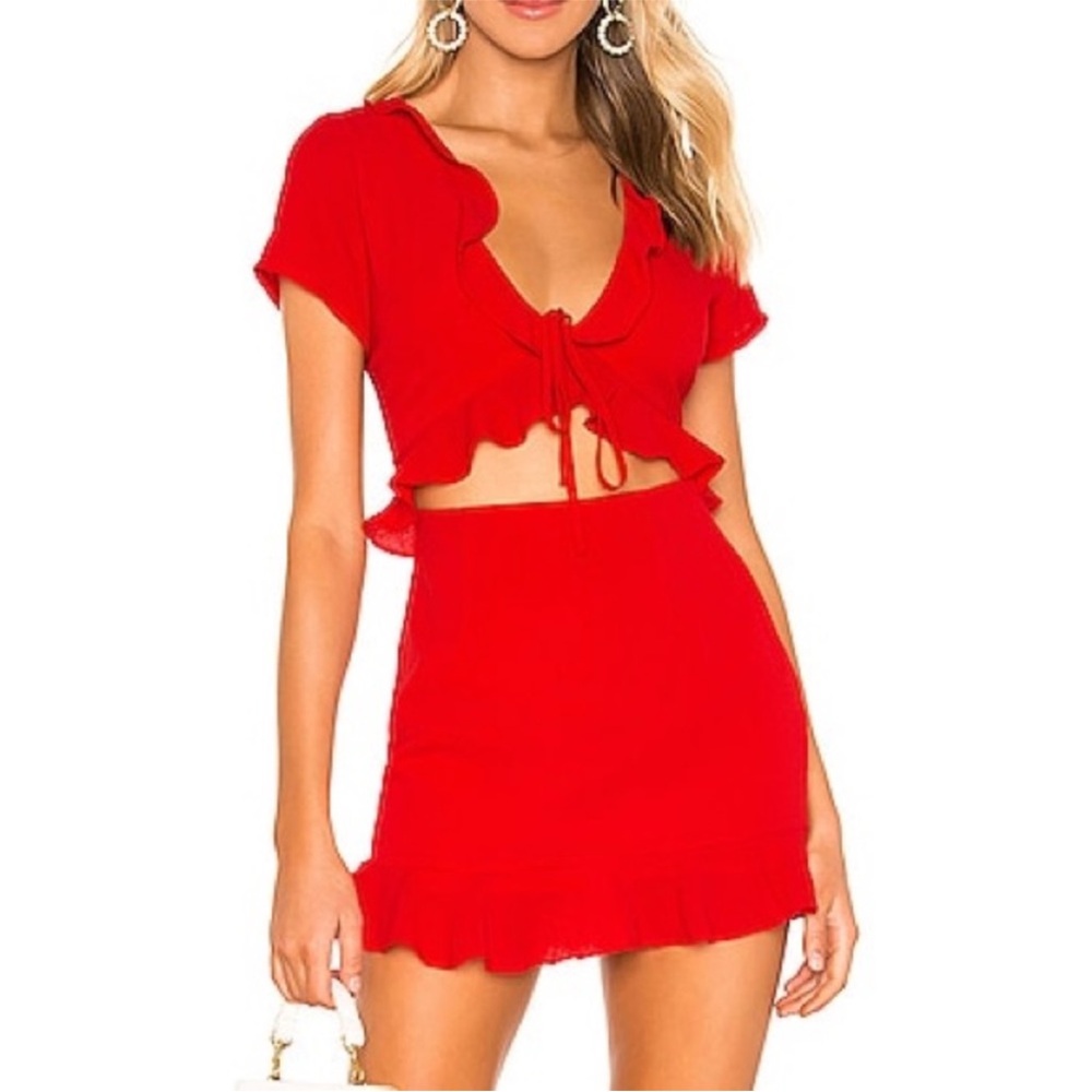 More to come revolve red cutout dress mini small NWT sexy red dress